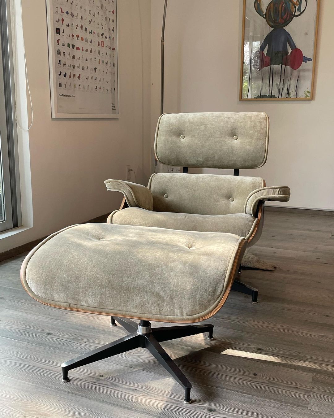 Eames Lounge Chair con Ottoman - terciopelo