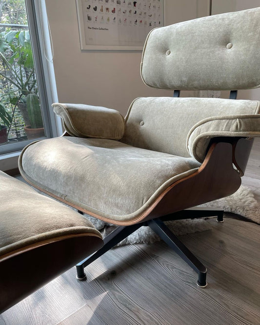 Eames Lounge Chair con Ottoman - terciopelo